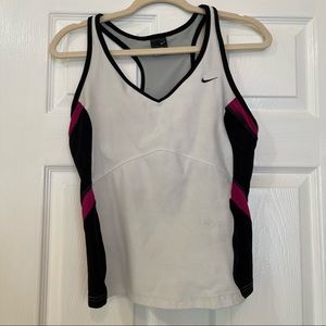 Nike dri fit tank. XL mesh inserts white, black and pink.